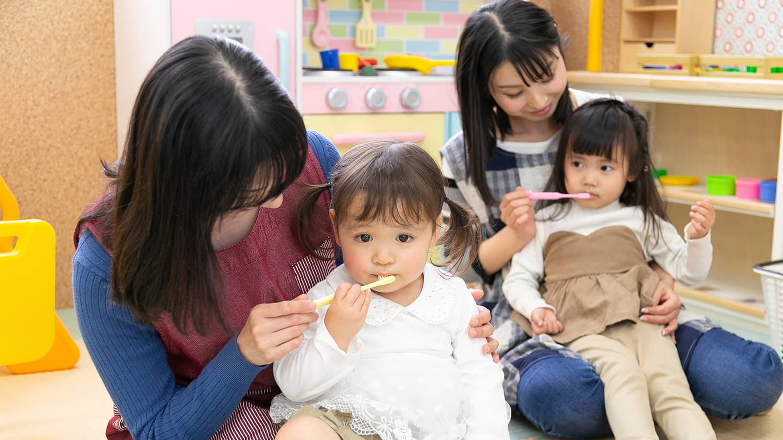 コドモ部屋で歯を磨く時間